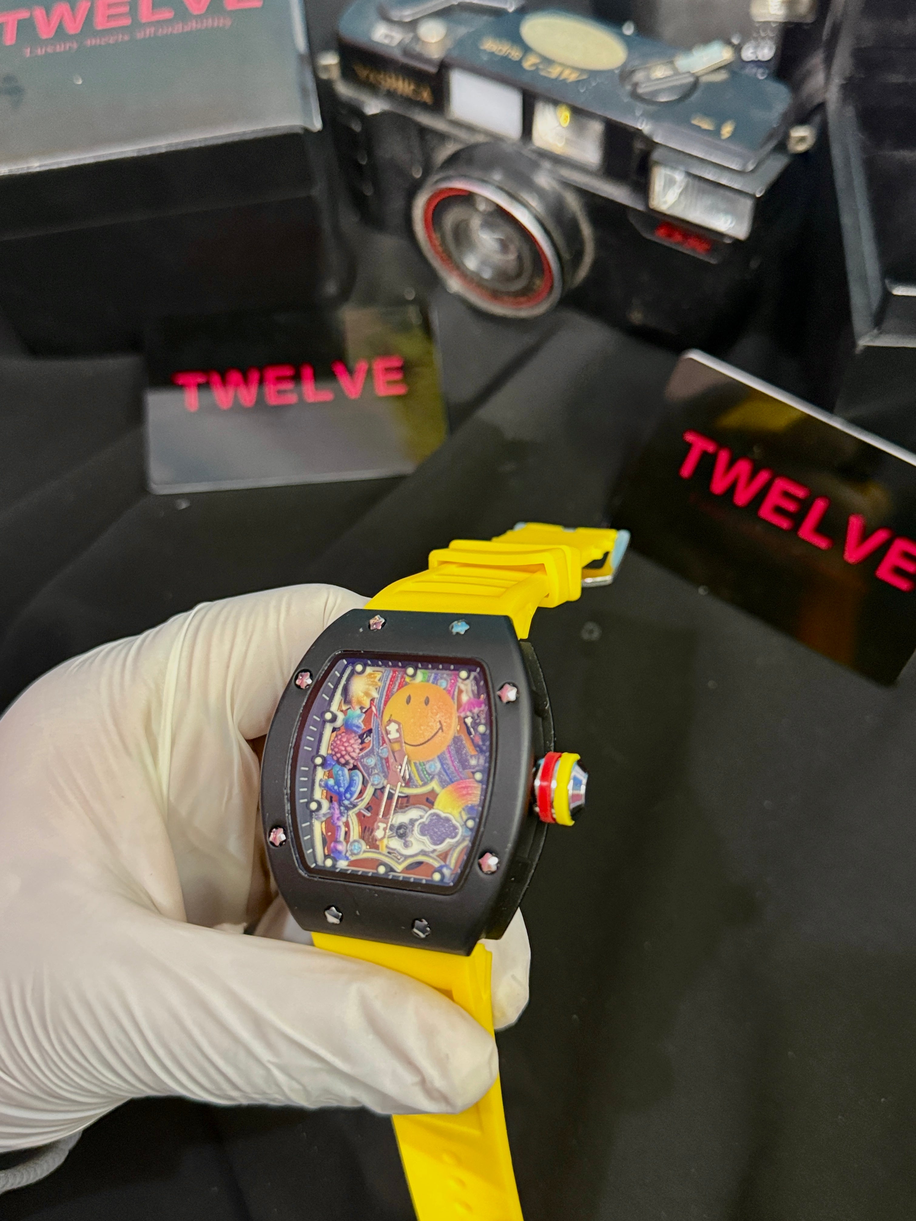 Richard mile Tourbillon smiley Automatic yellow strap