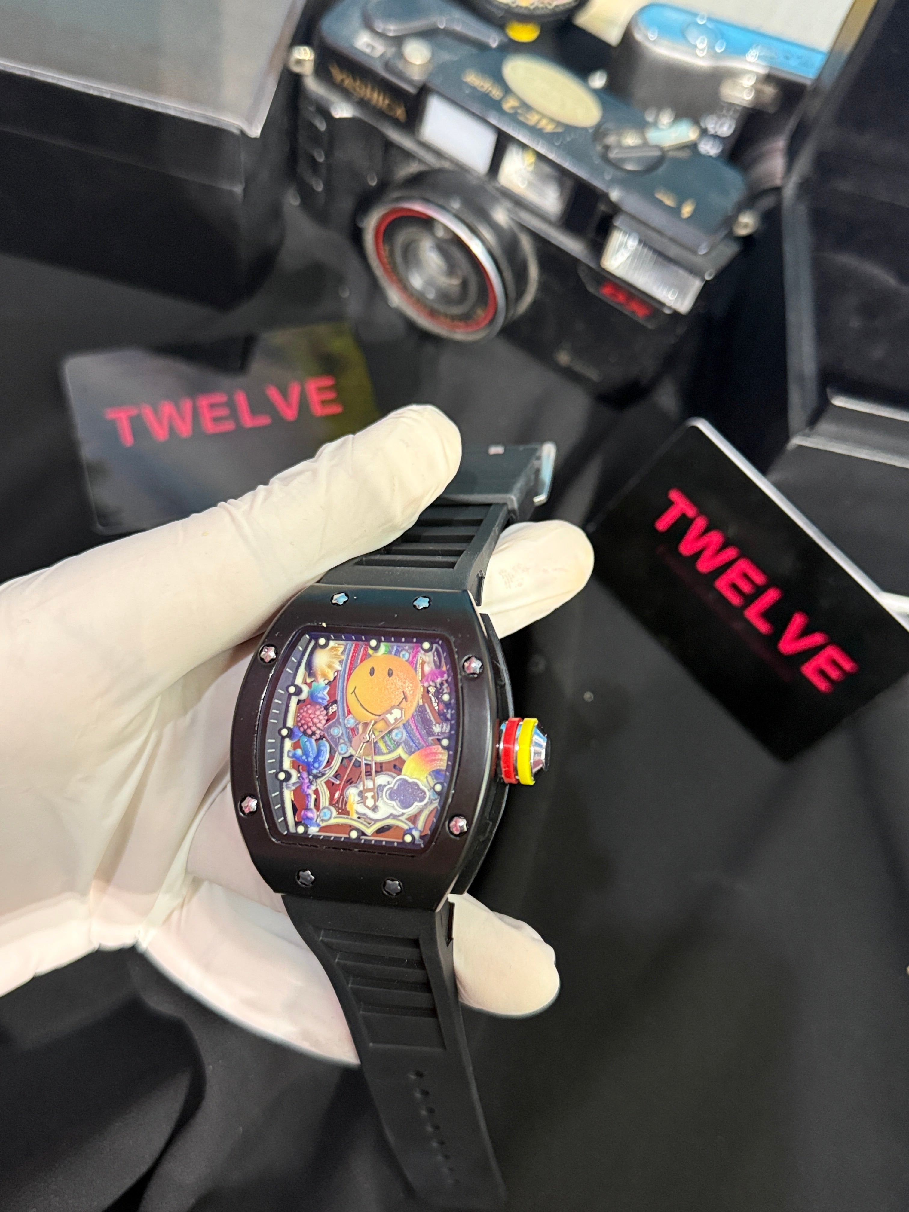 Richard Mille smiley semi Auto black strap