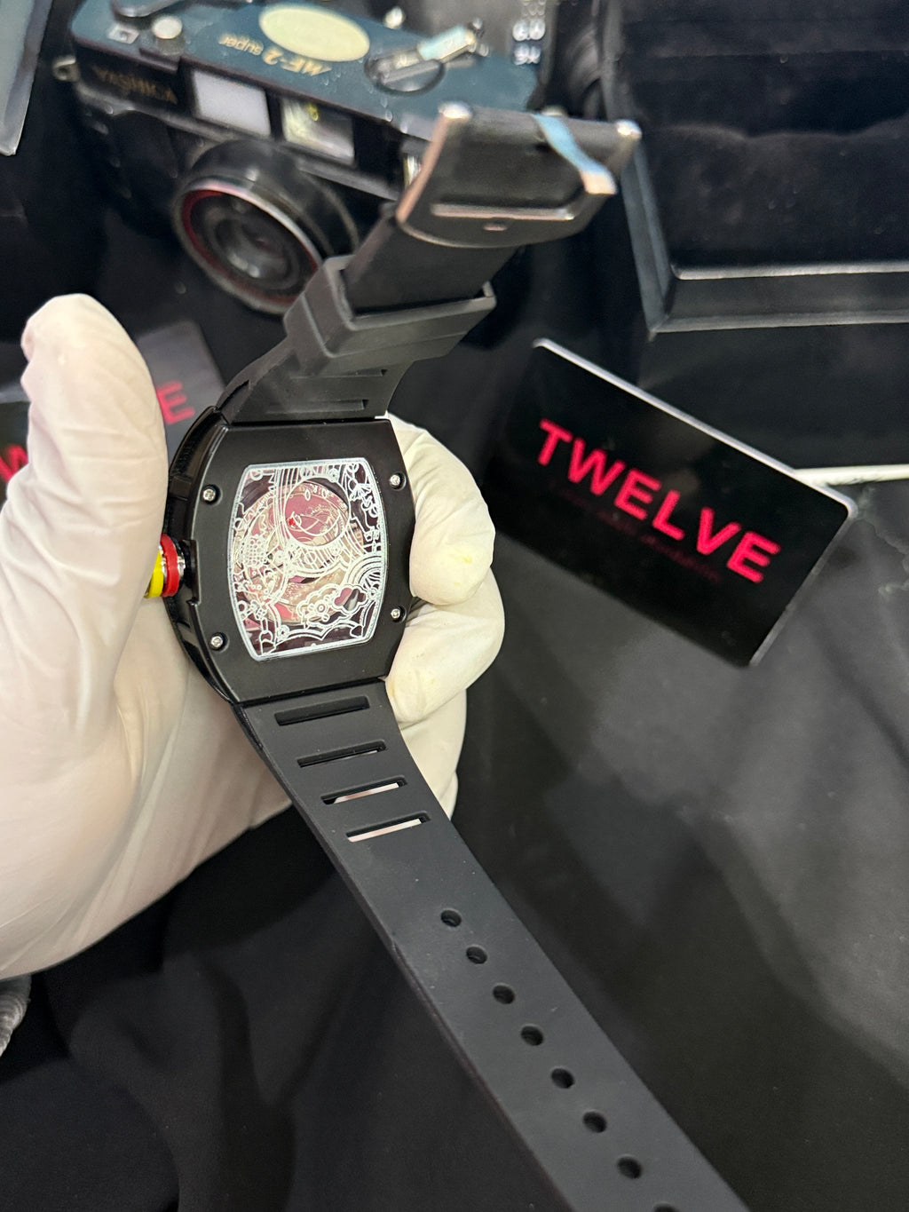 Richard Mille smiley semi Auto black strap