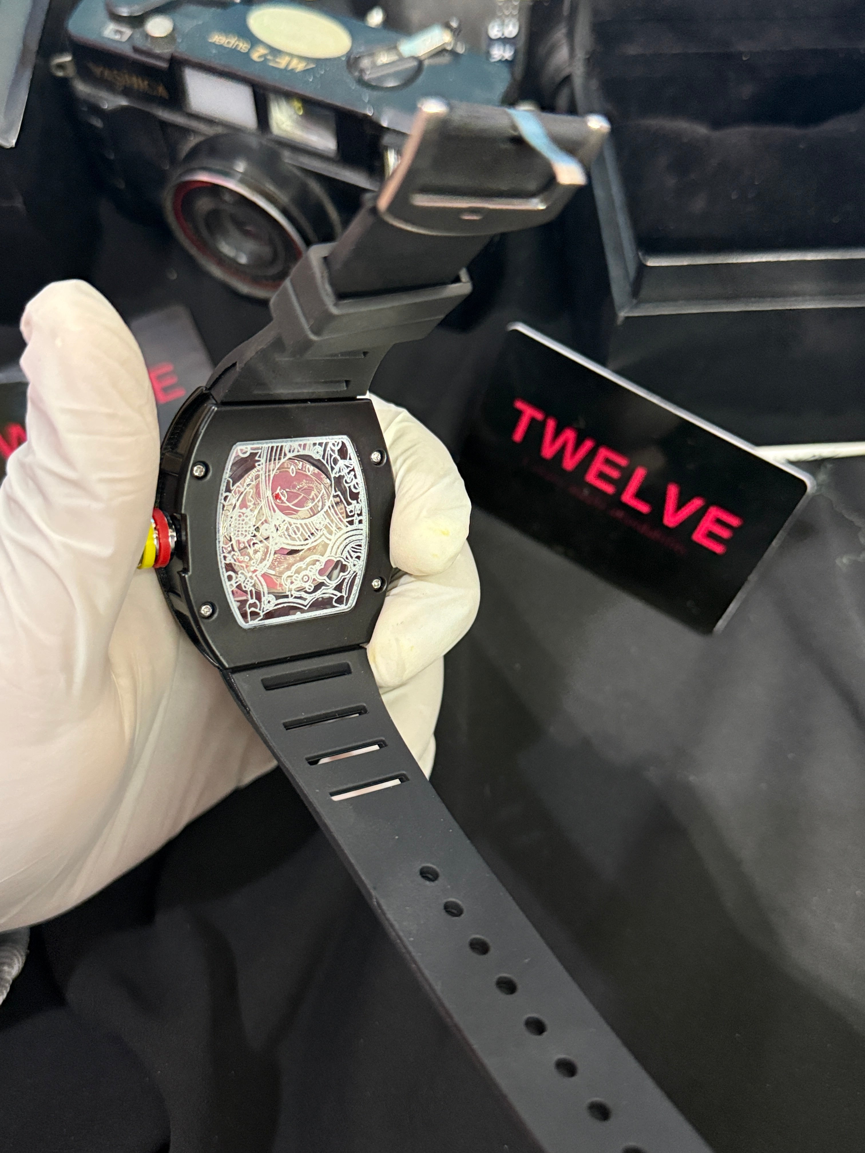 Richard Mille smiley semi Auto black strap