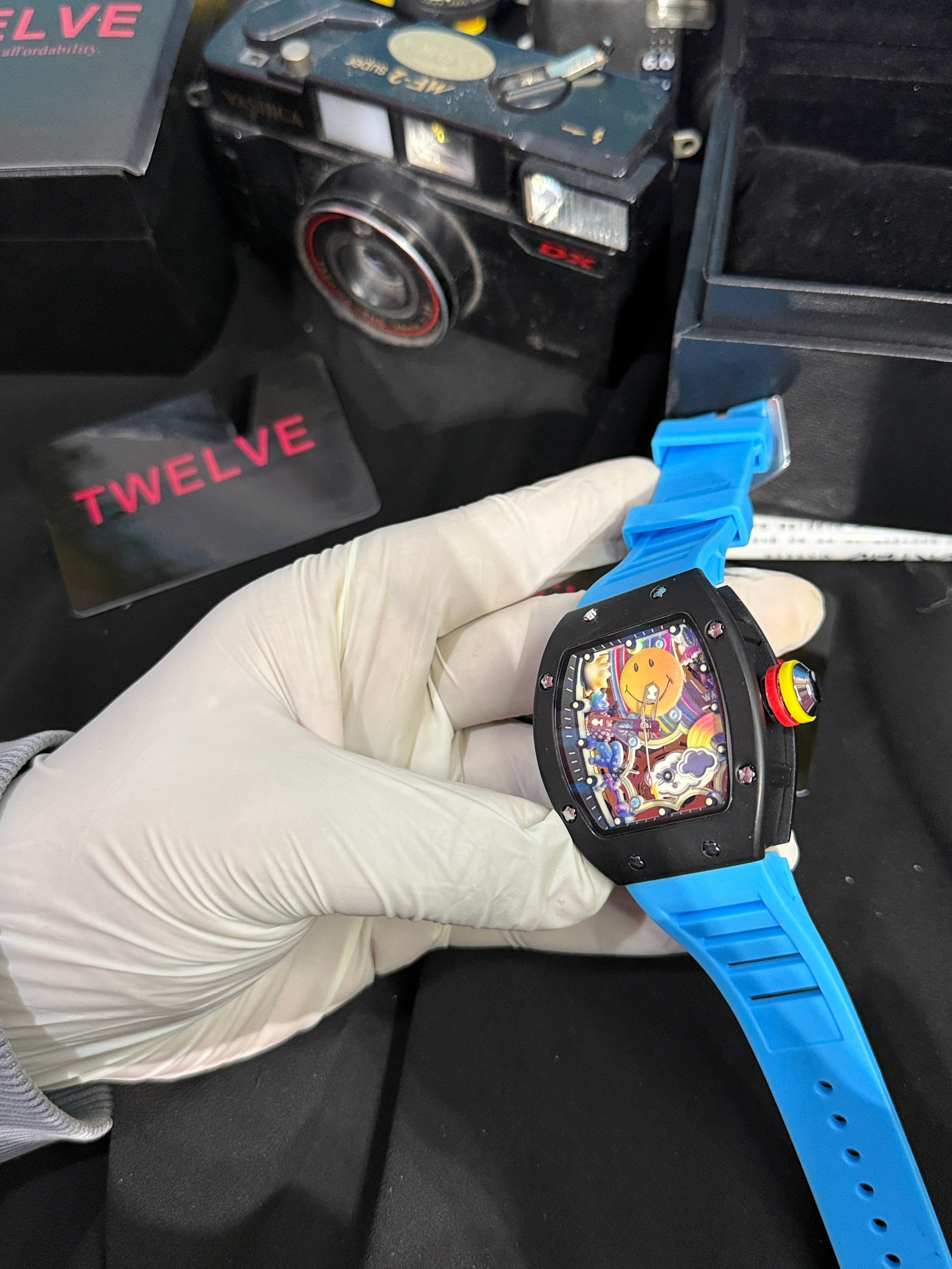 Richard Mille smiley semi Auto light blue