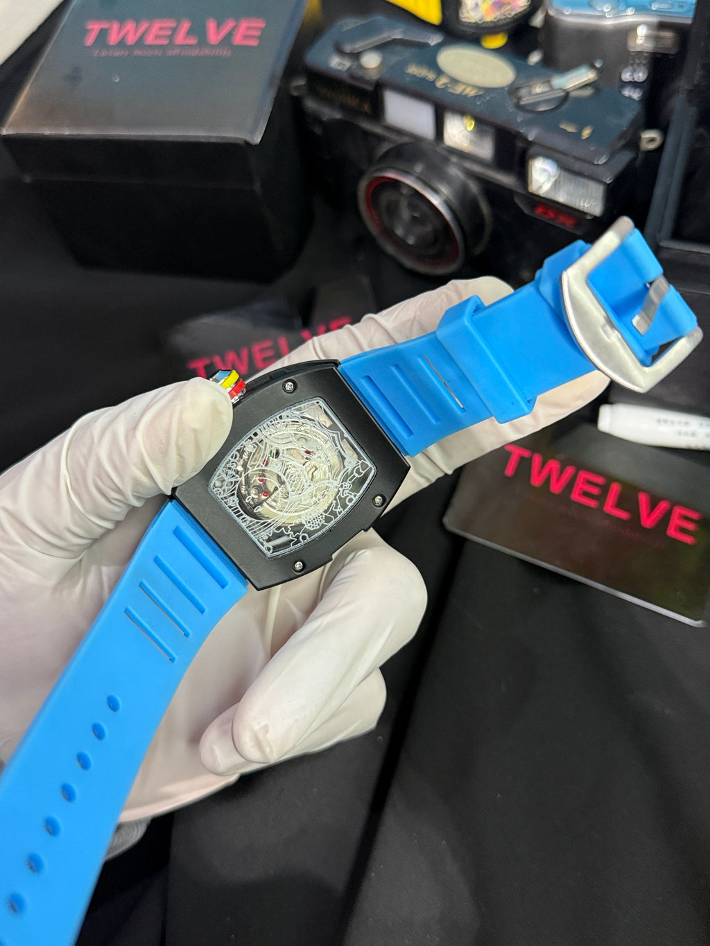 Richard Mille smiley semi Auto light blue
